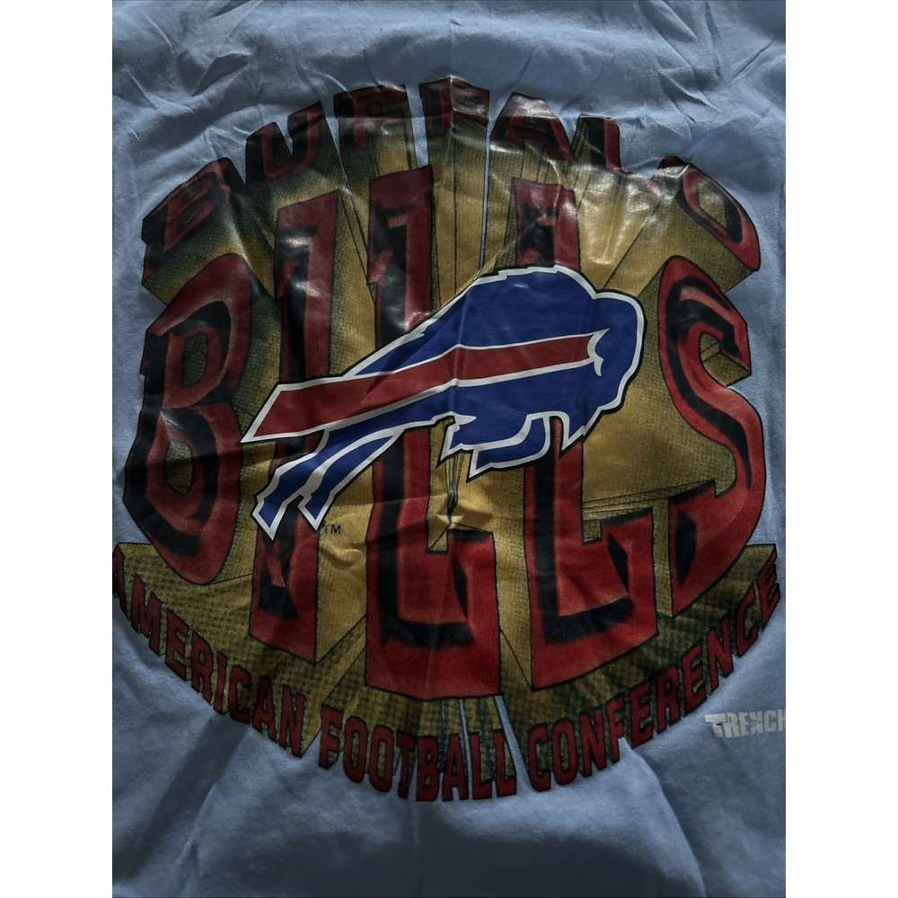 Vintage Trench Brand Buffalo Bills 90s T-Shirt Mens Large Blue comfort colors